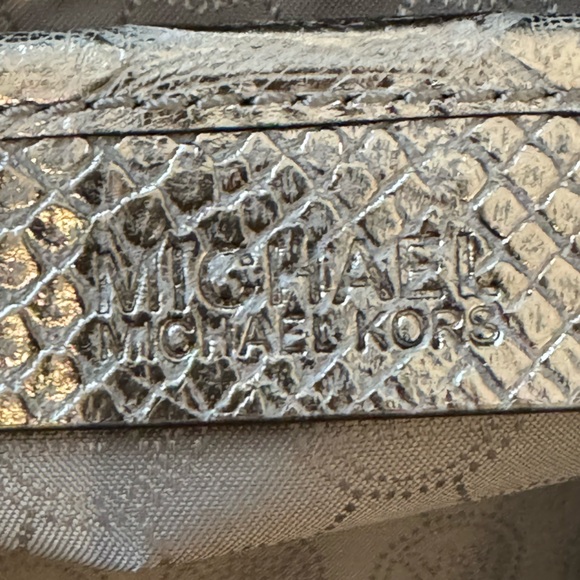 MICHAEL by Michael Kors Silver Snakeskin Purse - Picture 7 of 9